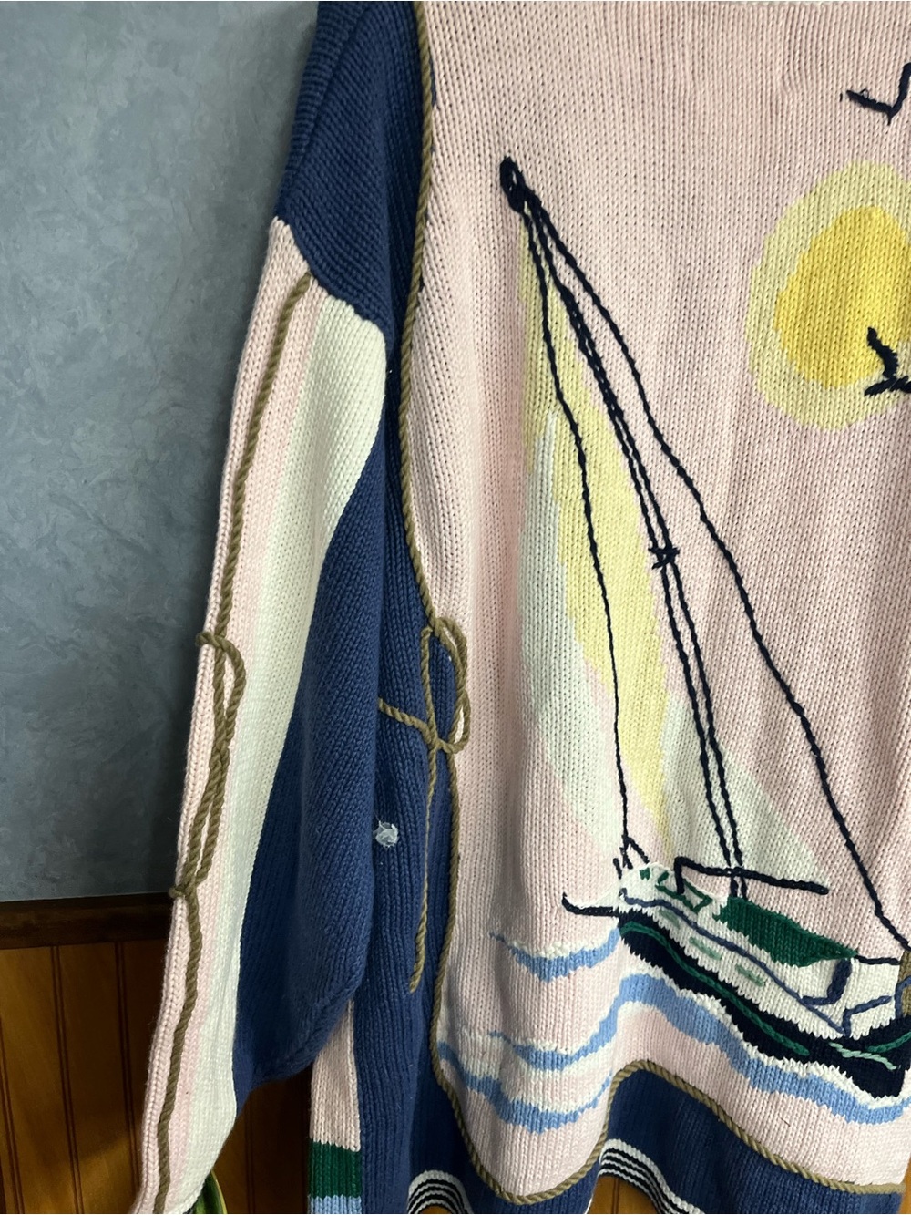 Storybook Knits Womens Cardigan Sweater Vintage Nautical Sail 3x Cotton Women’s - Picture 12 of 15